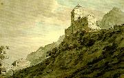 John Robert Cozens south gate of sargans oil on canvas